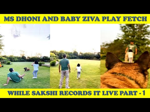 MS Dhoni Plays With Ziva | Dhoni Sakshi Ziva Play Fetch With Sam | Salman Khan Swachh Bharat