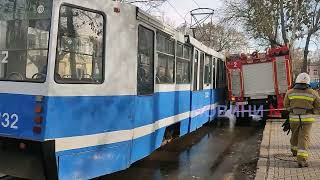 У центрі Миколаєва зіткнулися трамвай і пожежний автомобіль