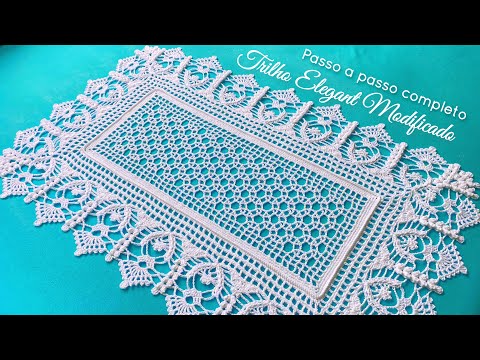 TRILHO DE MESA ELEGANT MODIFICADO/Caminho de mesa em crochê#passoapasso por#mirianartesemcroche