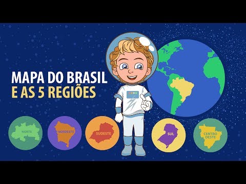 Mapa do Brasil completo e suas regiões - Para crianças - vídeo educativo