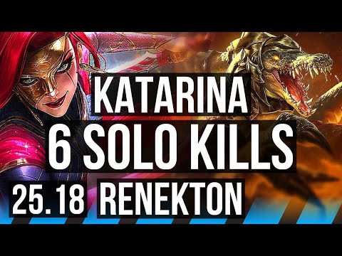 KATARINA vs RENEKTON (MID) | 6 solo kills | EUW Master | 25.18