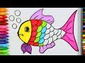 Fish 💦 Apple 🍎 Purple Dress 💜 drawing and coloring | How to Draw and Color Kids TV