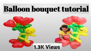 Balloon bouquet tutorial/ Heart balloon bouquet/ Balloon decoration ideas/ Valentine's day balloons