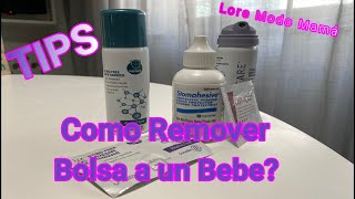 Proceso de Remover una Bolsa De Colostomia a un Bebe de meses, o niños.  Ileostomia - Estomas