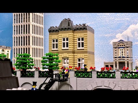 Baubeginn der oberen Häuserreihe - Bau einer Lego Stadt Teil 249.