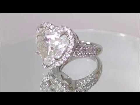 11.10 ctw Heart Shape Diamond Engagement Ring H SI2 - BigDiamondsUSA