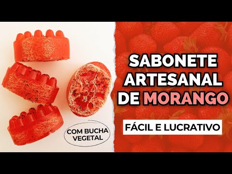 HANDMADE STRAWBERRY SOAP with Vegetable Loofah 🍓