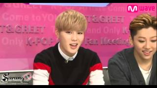 150513 Hotshot's Sungwoon sang Rain on Me at Meet & Greet