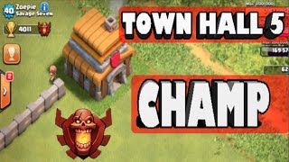 Clash of Clans - *TOWN HALL 5 CHAMPION AT 4,000 CUPS!* TH5 Highest Trophy Record!