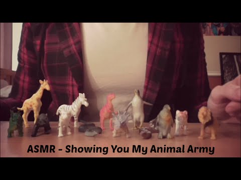 ASMR: Showing You My Animal Army (Whispered, Plastic Crinkles, Hand Movements)