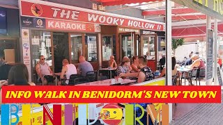 Benidorm's NEW TOWN!☀️🇬🇧 Alpha Apartments, Wooky Hollow, Voices, Hotels Perla & 
