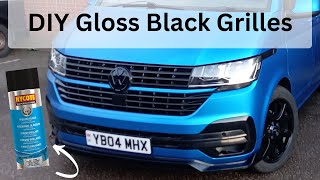 How to DIY paint a textured grille to a smooth gloss black finish. T5 - T6.1 transporter project.