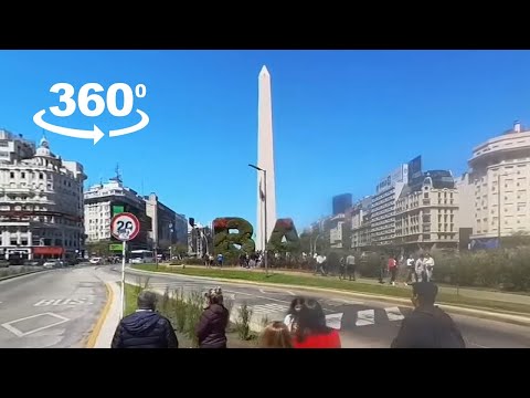 360 Video walking through Buenos Aires, from Obelisco to La Recoleta.