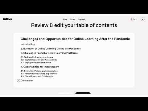 Creating an Outline with Aithor