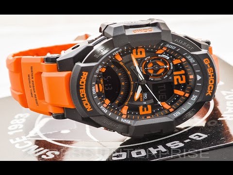 Casio GSHOCK G-Aviation GA1000-4A REVIEW | How To Set Time | LIGHT DISPLAY
