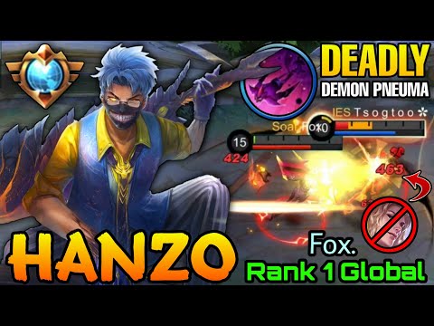 Hanzo Fast Farming with Deadly Demon Pneuma! - Top 1 Global Hanzo by Fox. - MLBB