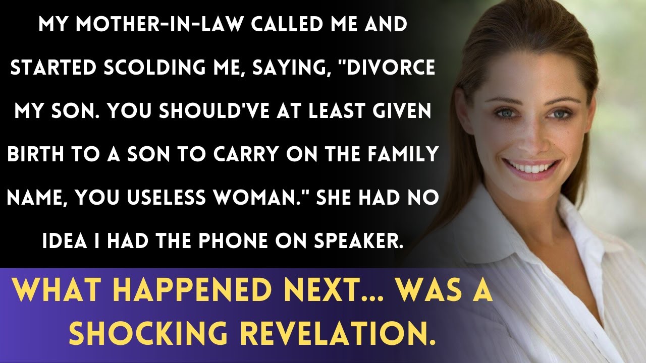 "Mother-in-Law's Cruel Words: 'Divorce My Son, You're Worthless' – She Didn't Know I Was On Speaker"