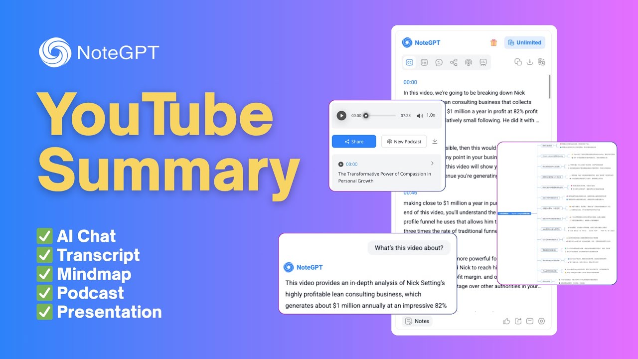NoteGPT Extension: YouTube Summary, Transcript & Subtitle Download