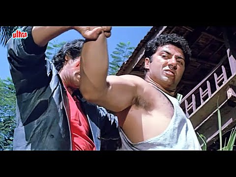 अगर ये वर्दी नहीं होती, तुम्हारा हात उखाड़ के फेक देता - Sunny Deol Fights Inspector Chunky Pandey