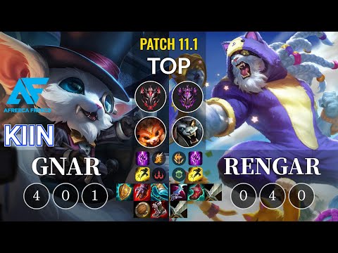 AF Kiin Gnar vs Rengar Top - KR Patch 11.1