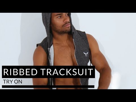 Ribbed Tracksuit Melange Maroon Try On | SQUAT WOLF