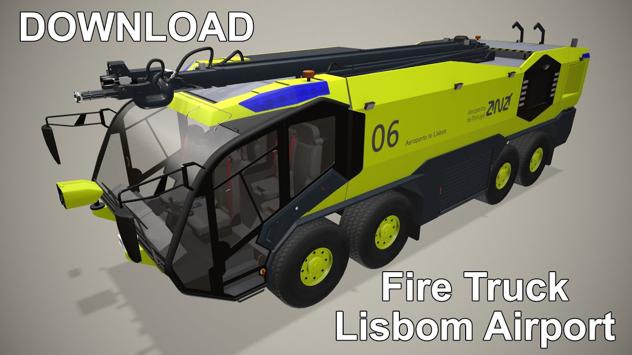 Camion dei pompieri dell'aeroporto 8x8 Lisbona --372-- Modello 3D