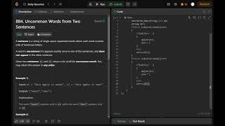 YouTube video '884. Uncommon Words from Two Sentences | C++ | Simple and detailed explanation | Leetcode | DSA'