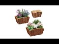 Pots de fleurs extérieur bois lot de 3 Marron - Bois manufacturé - 32 x 15 x 23 cm