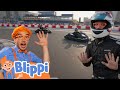 Blippi Rides A Go Kart Blippi Educational Videos For Kids Moonbug Kids Back To School