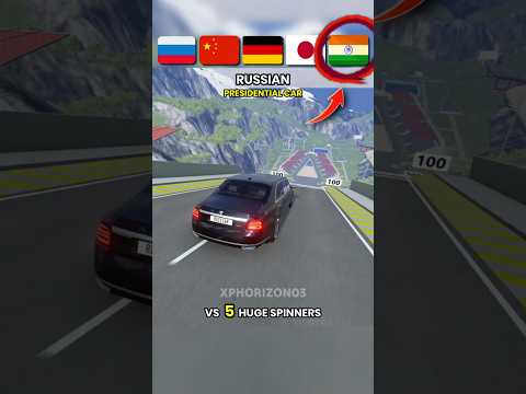 Cars VS 5 Giant Spinners PART - 11  #indiancars #germancars