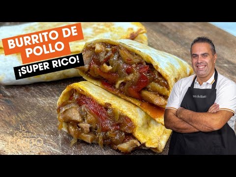 Receta fácil de BURRITO DE POLLO con tortilla de trigo | ¡Delicioso y rápido!