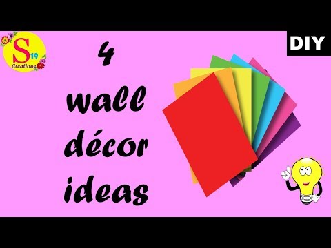 4 wall decor ideas with paper |  ceiling hanging craft ideas | diy room decor 2019 easy Video