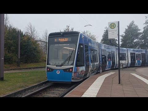 Tram Rostock | Mitfahrt auf der Kompl. 1 Von Hafenallee bis Mecklenburgerallee im 6N2 614