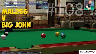 Virtual Pool 4 #108 - A Comeback Pool video against Big John (CO) with Mal255