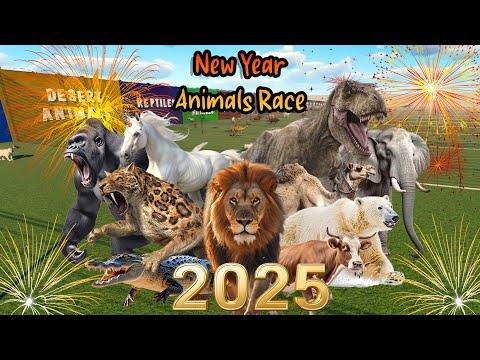 200 Animals Race in New Year Track 2025 Planet Zoo included Big Cats, Dinosaurs, & Ancient Animals