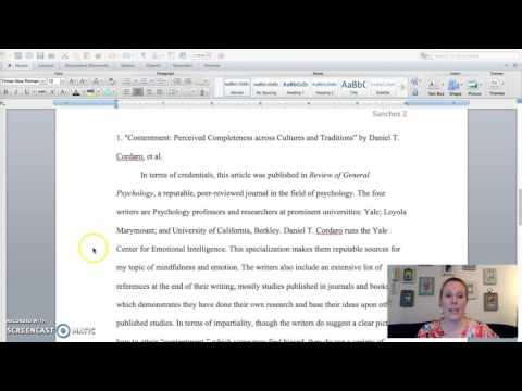 Annotated Bibliography Sample Video