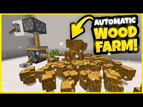 SIMPLE Automatic AFK Wood Farm Tutorial - Minecraft Bedrock 1.20
