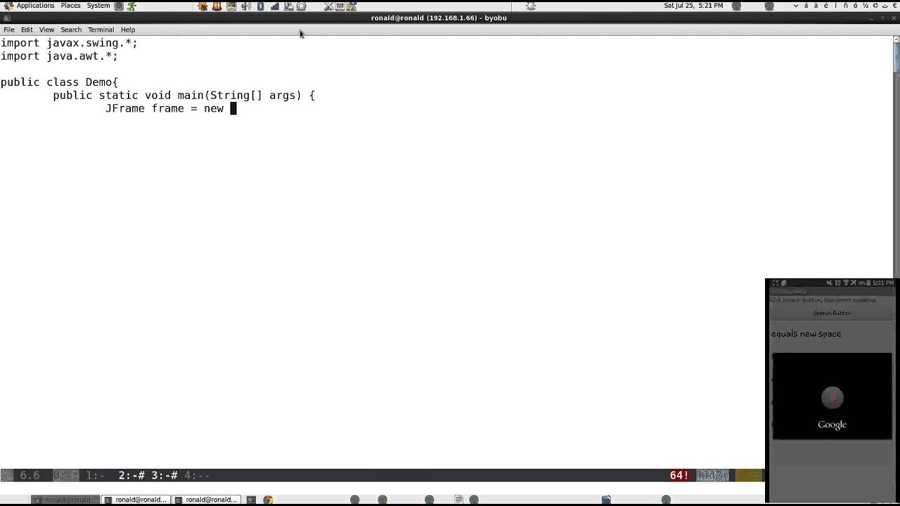 Ronald Yu: Writing Java programs by Android speech recognition