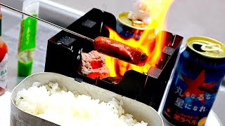 DAISOマイクロストーブで【コッコ・マッカラ】ソーセージを極めし者。