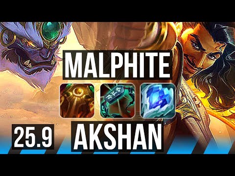 MALPHITE vs AKSHAN (MID) | EUW Master | 25.9