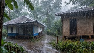 Download lagu Hujan Deras Disertai Guntur & Petir‼️⛈️ Suasana Kampung Begitu Syahdu, Adem Bikin Betah! 🌧️ mp3