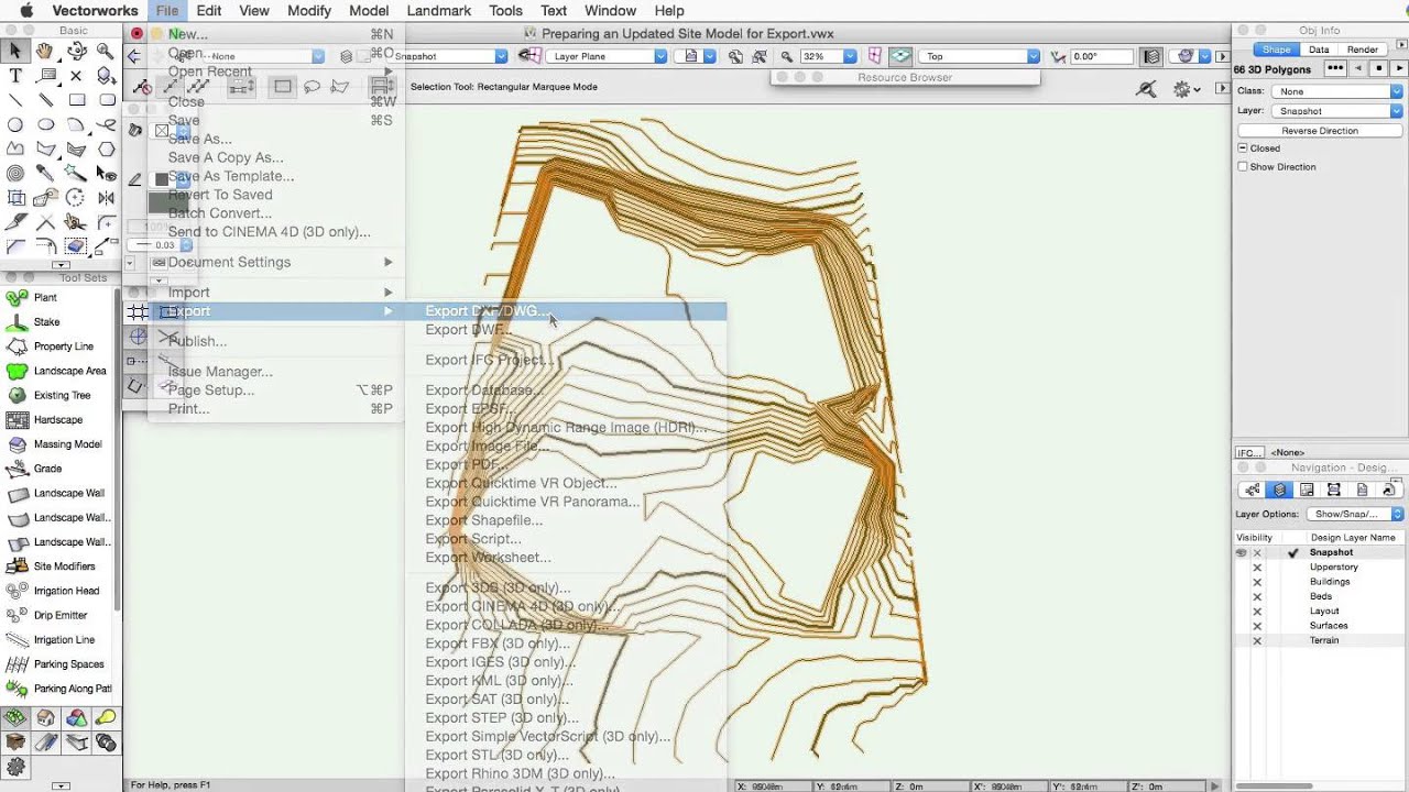 Preparing an Updated Site Model for Export