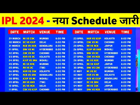 IPL 2024 Schedule Time Table - IPL 2024 Ka Schedule Kab Aayega