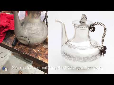 Antique Silver Dent Removal &  Repolish, made in 1858