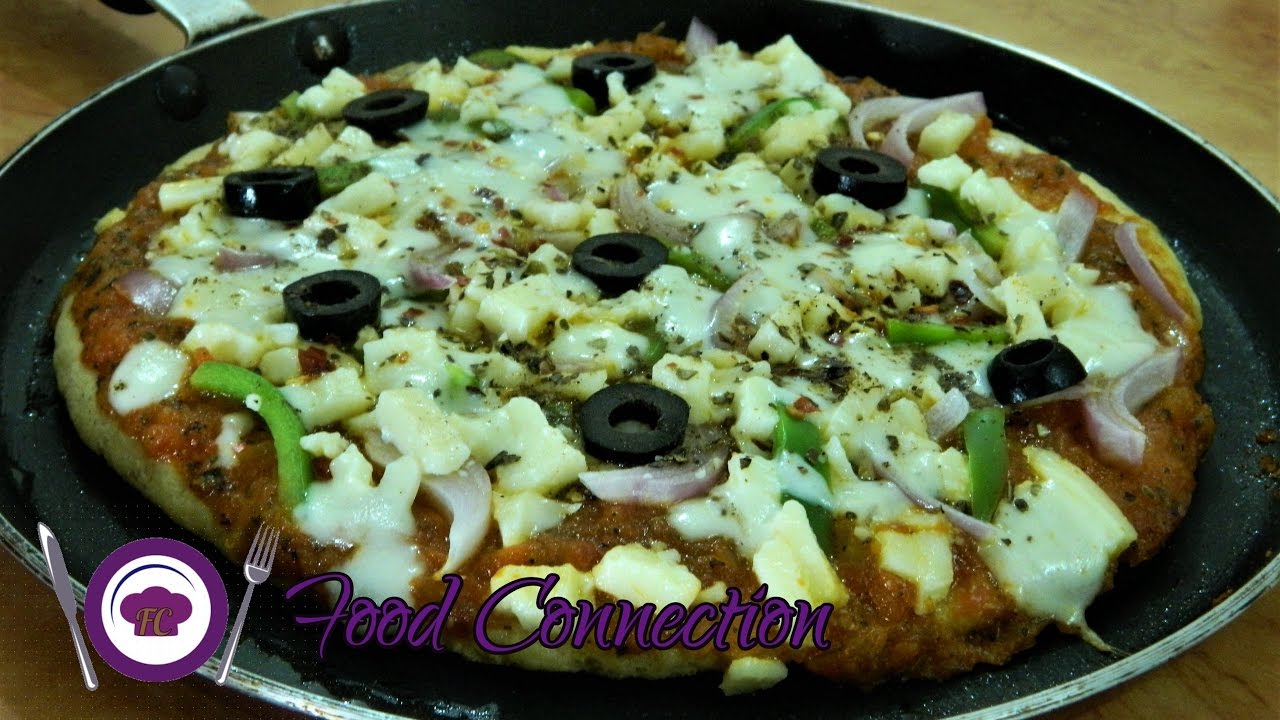 Whole Wheat Pan Pizza | Without Oven Pizza | Tava Pizza | Pan Pizza - By Food Connection
