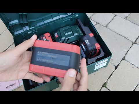 Unpacking / unboxing Battery Pack Metabo BASIC SET 3x LIHD 5.5 AH + METALOC 685069000