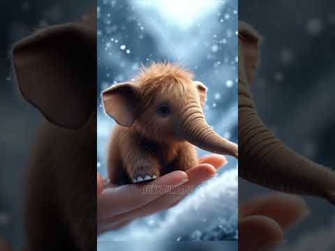 Cutest Palm-Sized Baby Mammoth You’ve Ever Seen! 😍 #TinyAnimals #mammoth #baby
