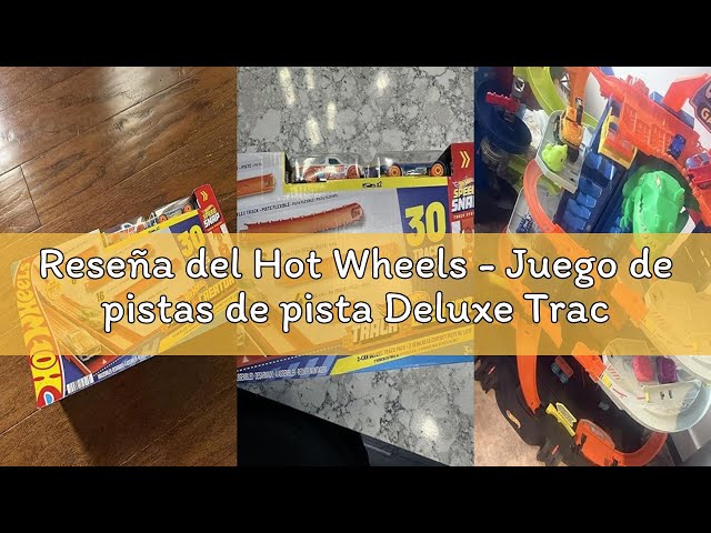 Vídeo relacionado con Hot Wheels - Juego de pistas de pista Deluxe Track Creator con 2 vehículos a escala 1/64, 7,5 metros de pistas Speed Snap de diferentes longitudes y 2 adaptadores, JDW42