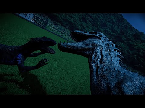 Indominus Rex Vs Indoraptor Breakout & Fight Jurassic World Evolution Dinosaurs Fighting