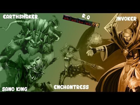 DOTA 2 : SAND KING, EARTHSHAKER, ENCHANTRESS, INVOKER = FULL RAGE QUIT